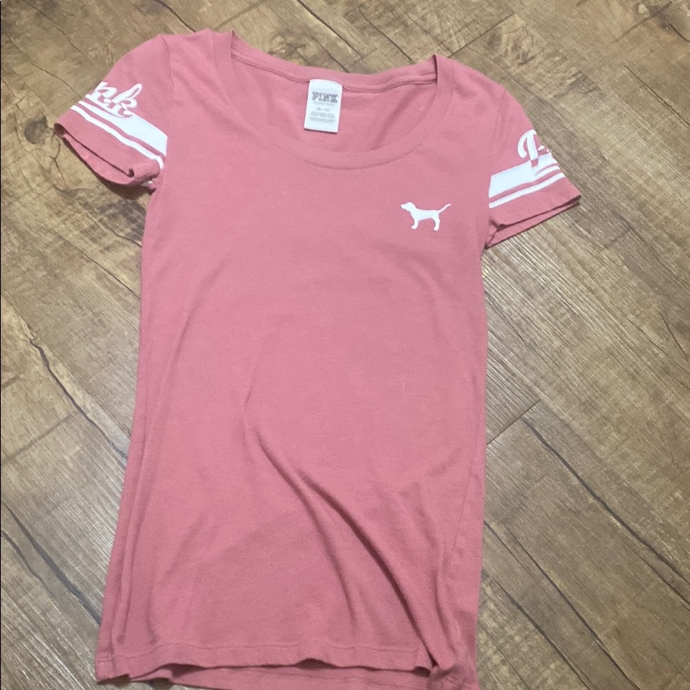 Pink Graphic Tee with Dog Logo